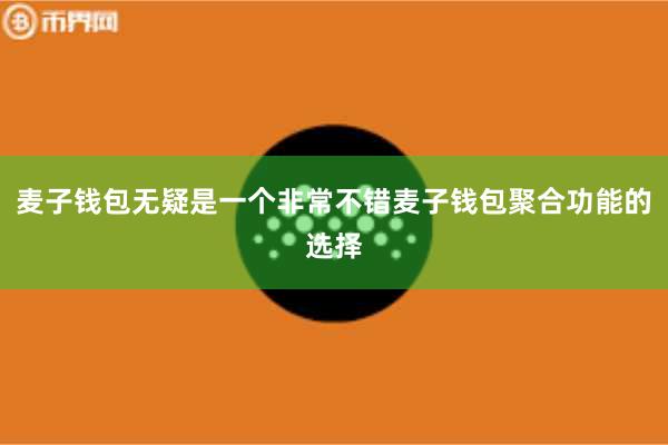 麦子钱包无疑是一个非常不错麦子钱包聚合功能的选择