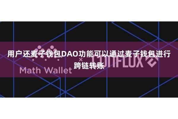 用户还麦子钱包DAO功能可以通过麦子钱包进行跨链转账