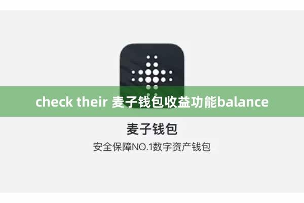 check their 麦子钱包收益功能balance