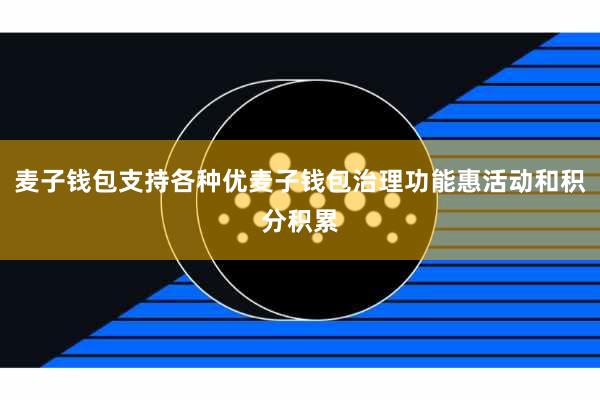 麦子钱包支持各种优麦子钱包治理功能惠活动和积分积累