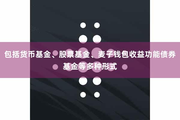 包括货币基金、股票基金、麦子钱包收益功能债券基金等多种形式